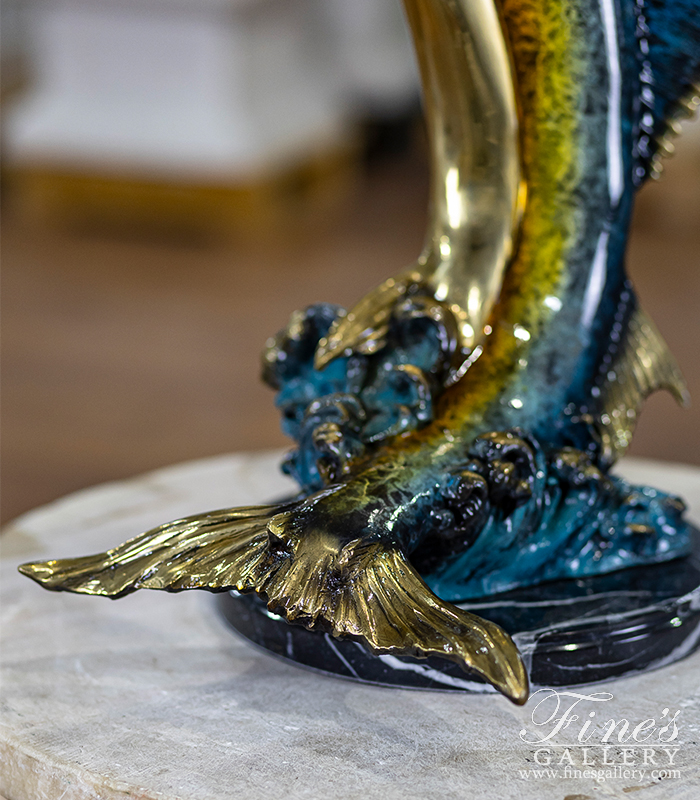 Bronze Statues  - 26 Inch Bronze Sailfish Statue - BS-1652